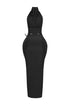 Nuit Allure Halter Maxi Dress